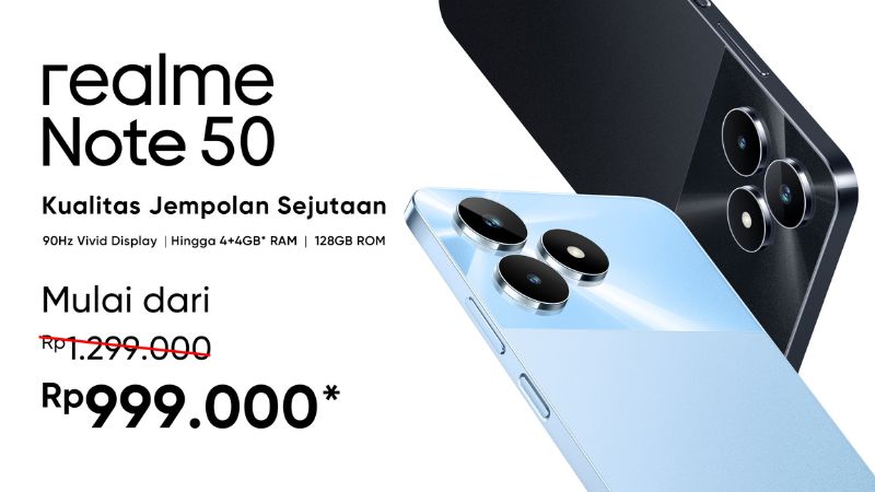 realme Note 50 Resmi Meluncur di Indonesia dengan Harga Spesial Mulai dari Rp999.000