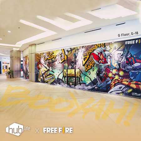 Begini Penampakan Mural Free Fire di Mall Baru Hublife Jakarta Barat