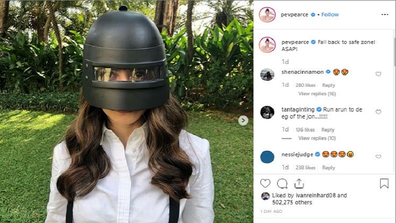 Pevita Gunakan Helm PUBG, Sinyal Kuat Hadir di PINC?