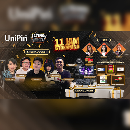 Puncak Ulang Tahun Kesebelas, UniPin Livestream 11 Jam Nonstop!
