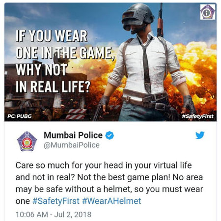 Polisi Mumbai Gunakan PUBG dalam Kampanye Berkendara Aman