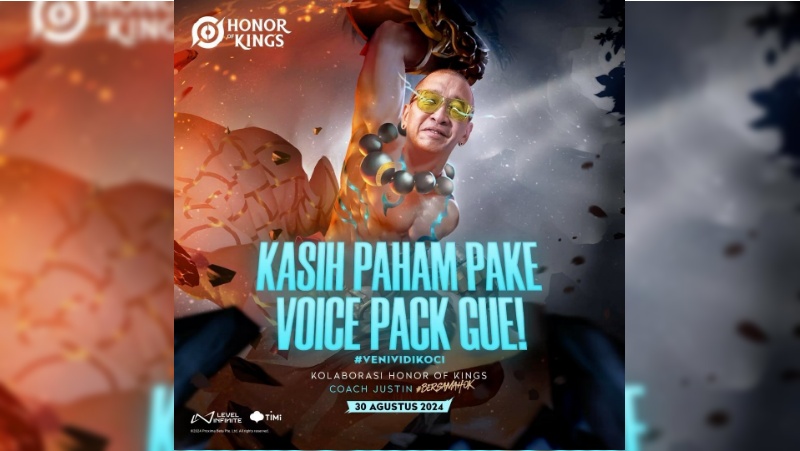 Coach Justin Hadir sebagai Announcer Pack Honor of Kings pada 30 Agustus 2024