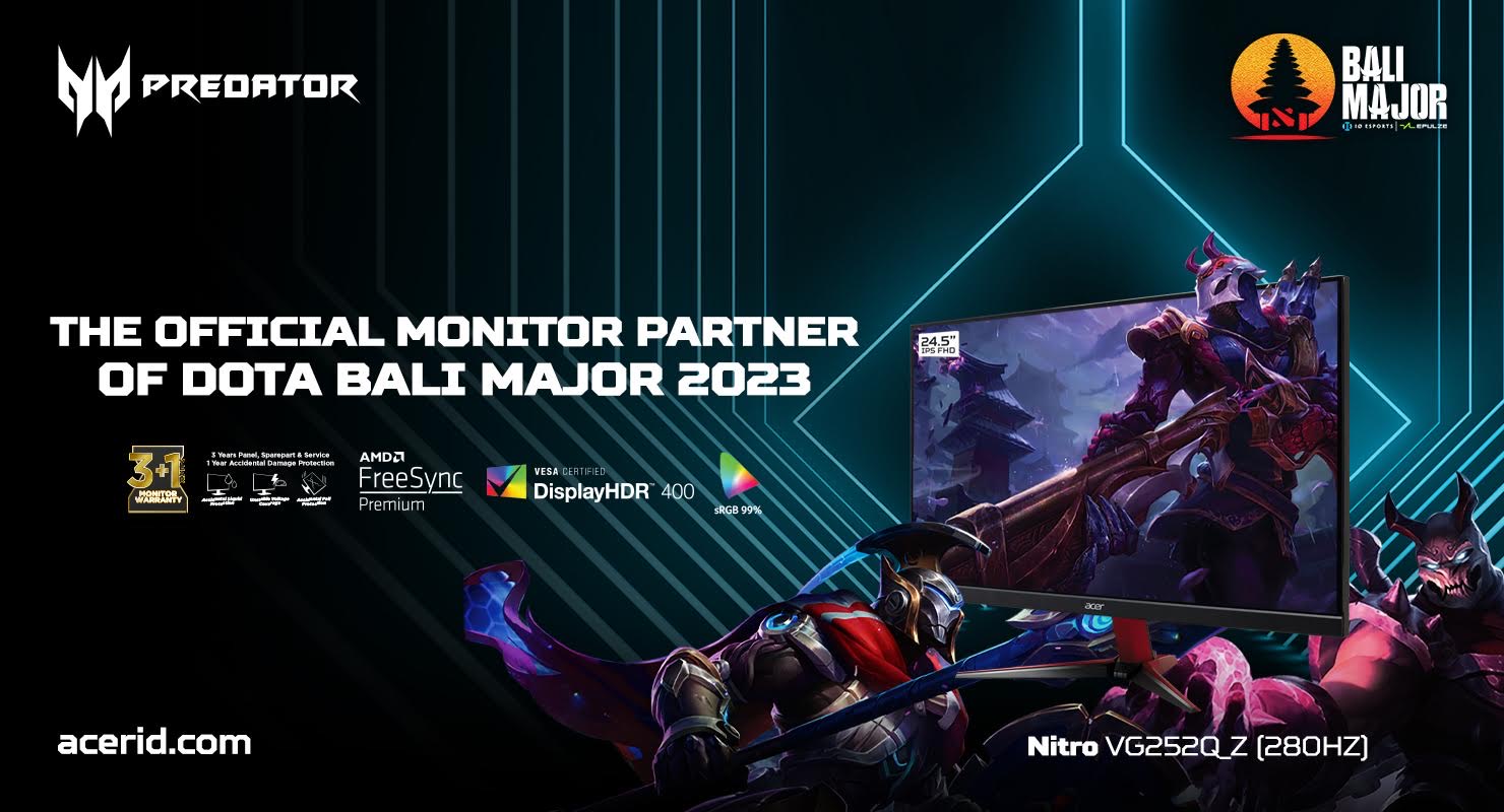 Acer jadi Partner di Bali Major 2023, Hadirkan 130 Monitor NITRO