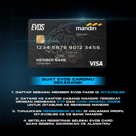 Gandeng Bank Mandiri, EVOS Card Hadir Jadi Tanda Anggota EVOS Fams!