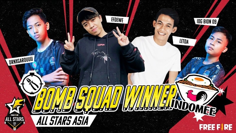 Tim Indonesia Raih Gelar Mode Bomb Squad Free Fire All Stars 2021 Asia