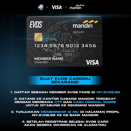 Lewat EVOS Card, EVOS, Mandiri & Visa Ingin Edukasi Keuangan Gamer