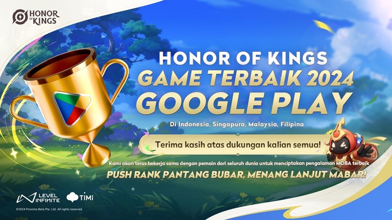 Honor Of Kings Memenangkan Google Play Best Game of 2024 di Wilayah Asia Tenggara!