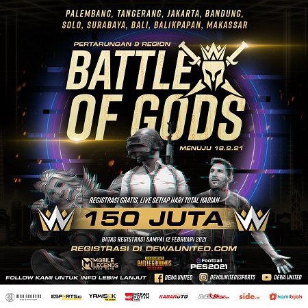 Perkuat Ekosistem Esports Tanah Air, Dewa United Gelar Battle of Gods