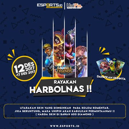 [Pengumuman Pemenang] HARBOLNAS Bersama UniPin, Berhadiah SKIN Mobile Legends GRATIS!