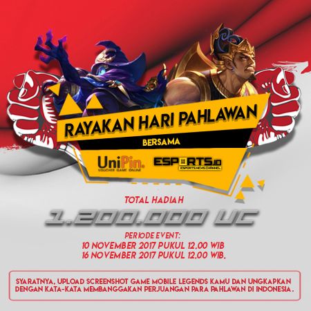 [Pengumuman Pemenang] Rayakan Hari Pahlawan Bersama UniPin dan Esports.ID